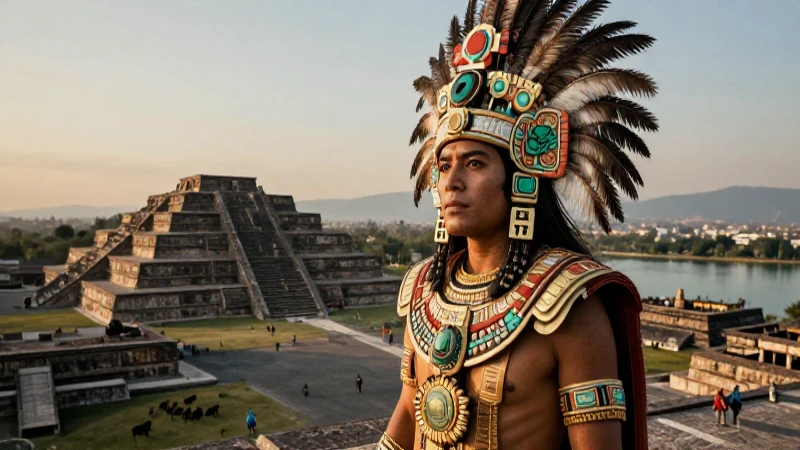 A qué se dedicaban los aztecas y qué esplendor cultural tenían 18 Majestuoso Tlatoani ante Tenochtitlan