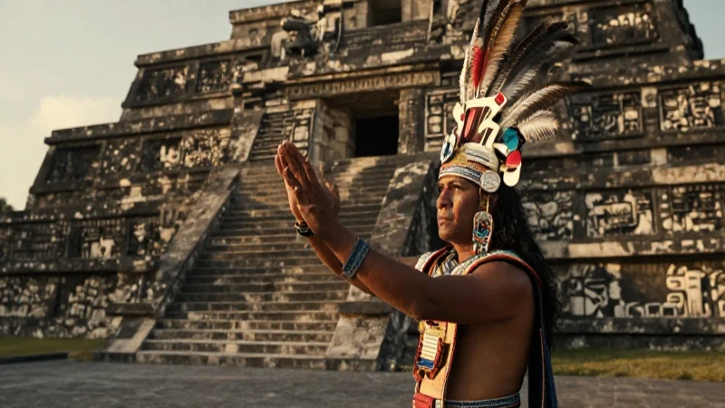 A qué se dedicaban los aztecas y qué esplendor cultural tenían 20 Sacerdote azteca sacrifica en el Templo Mayor