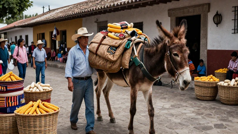 Comerciante mestizo en mercado colonial