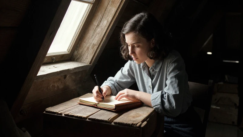 Quién fue Anne Frank, autora de 'El diario de Ana Frank' 14 Anne Frank escribe en el ático