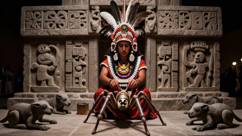Sacrificio azteca en antiguo altar