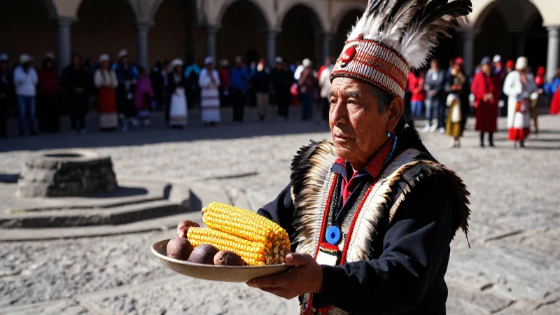 Año Nuevo Mexica: Tradiciones y Celebraciones Ancestrales 45 Anciano Mexica presenta alimentos en Año Nuevo