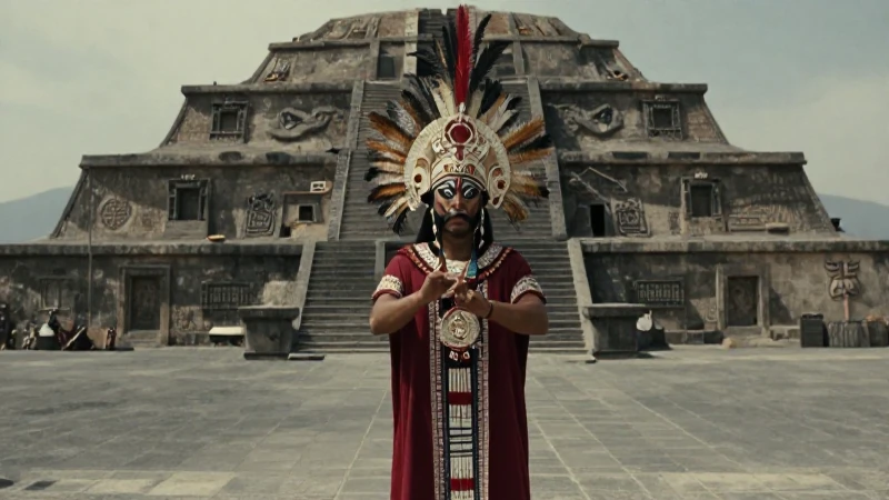 Año Nuevo Mexica: Tradiciones y Celebraciones Ancestrales 47 Sacerdote mexica realiza ritual en templo antiguo