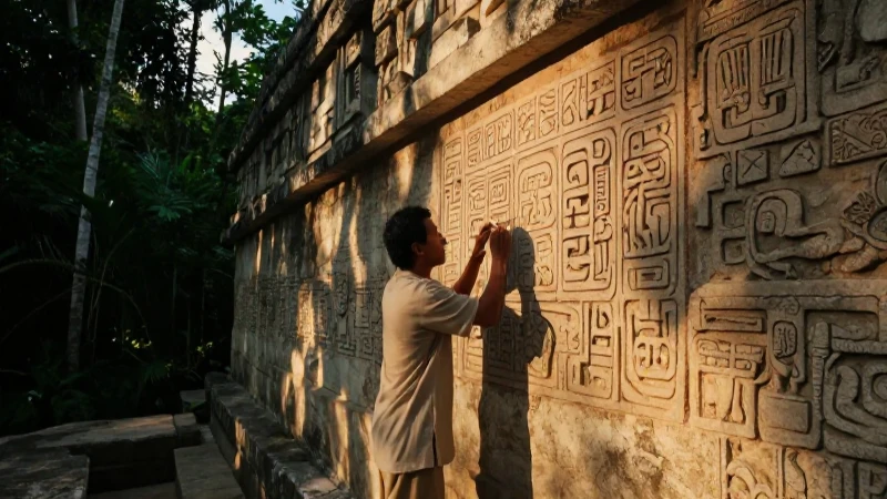 Cómo era la cultura y la sociedad maya antes de la conquista 19 Artesano maya pinta mural en ruinas antiguas