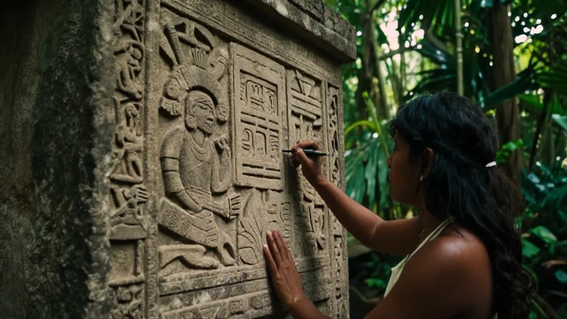 Cómo era la cultura y la sociedad maya antes de la conquista 16 Maya esculpe un altar en la densa selva