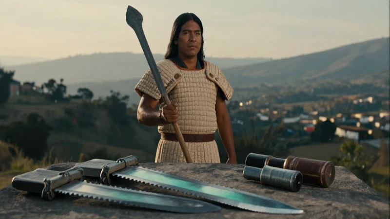 Guerrero Mexica con macuahuitl en el Valle