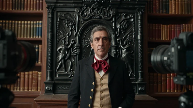 Erudito mexicano en hacienda colonial histórica