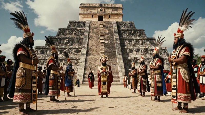 Atlacahualo: Descubre la Veintena 1 y Su Historia Fascinante 11 Sacerdotes aztecas y guerreros en su templo