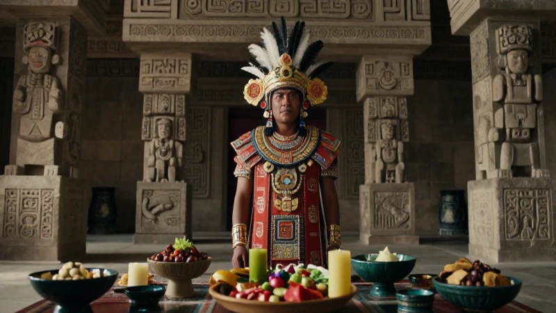 Axayacatl: El líder guerrero mexica y su pasión culinaria 33 Moctezuma preside el gran banquete azteca
