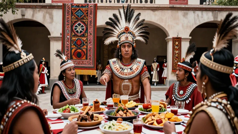 Axayacatl: El líder guerrero mexica y su pasión culinaria 32 Axayacatl lidera un banquete en su palacio Mexica