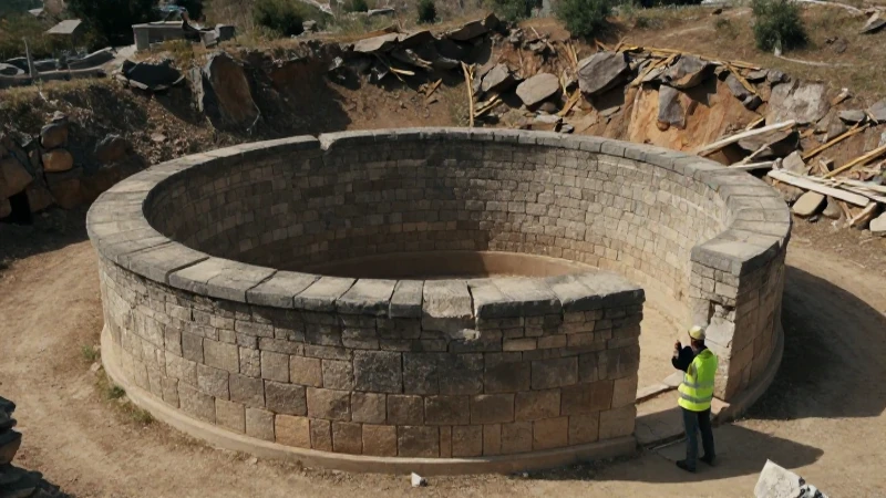 Ingeniero romano inspecciona antigua estructura