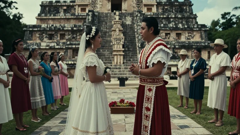 Tradiciones mayas en ceremonial histórica de boda