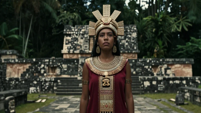 Bonampak: Descubriendo el misterio de los dioses mayas 5 Dama maya noble en majestuoso templo