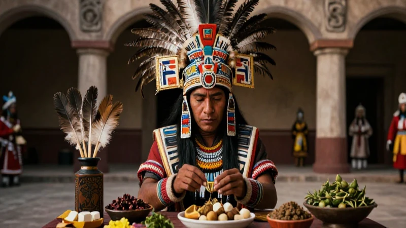 Cuál es la sabiduría de la brujería medicinal azteca 195 Shaman azteca con tocado ceremonial y herramientas medicinales
