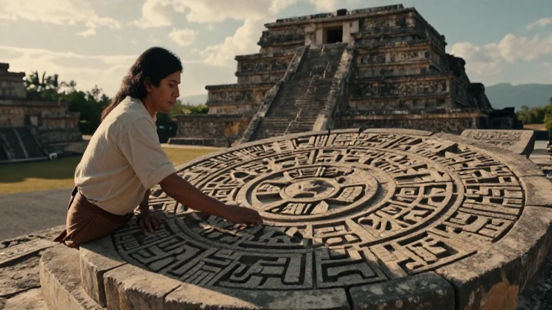 Astrónomo azteca estudia el calendario lunar mexica