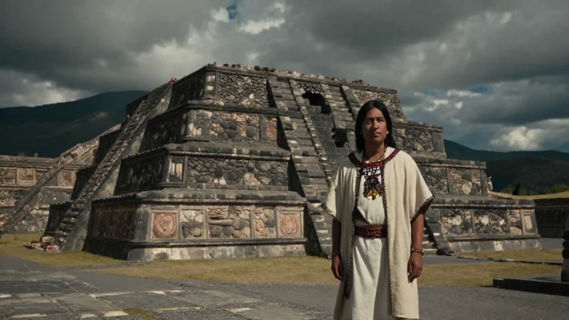 Quieres descubrir la interesante zona arqueológica de Calixtlahuaca 36 Sacerdote prehispánico en ruinas mexicanas antiguas
