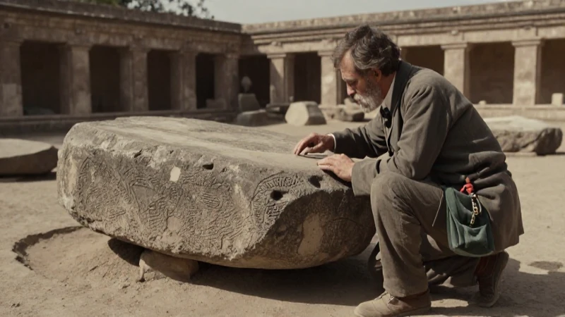 Arqueólogo estudia La Piedra del Sol bajo la luz