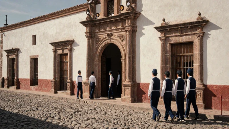 Calle Justo Sierra en Mixcalco: Un recorrido por su historia 10 Fachada colonial de San Ildefonso y alumnos en Mixcalco