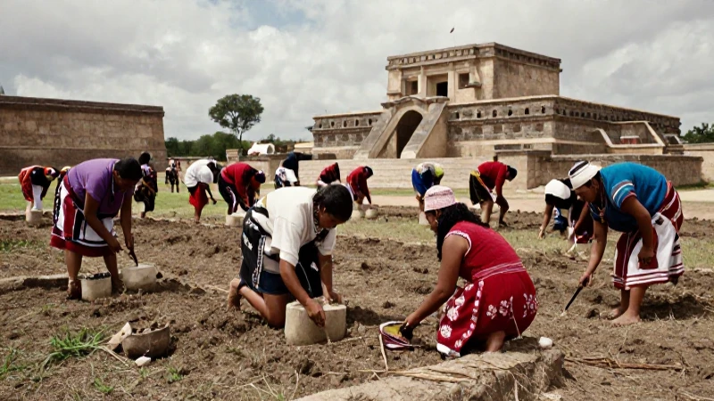 Comunidad azteca con agricultura, arquitectura y textiles auténticos