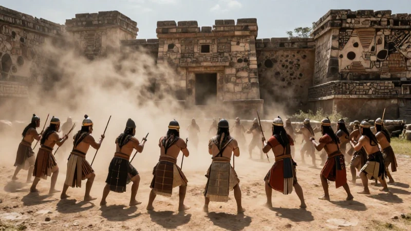 Guerreros Mexica defendiendo en fortificación antigua