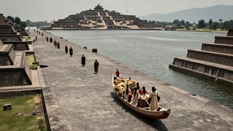 Canotaje mexica en Tenochtitlan
