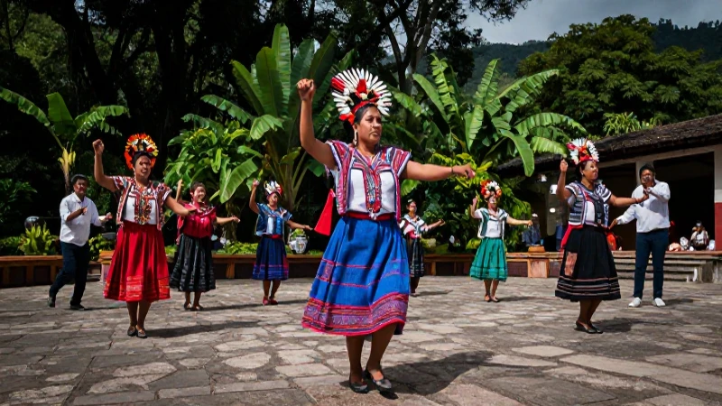 Mujer Tzotzil danzando en Chiapas