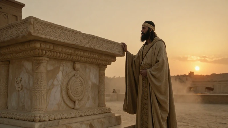 Características de dioses: Qué son y qué significan 150 Sacerdote antiguo bajo atardecer histórico épico