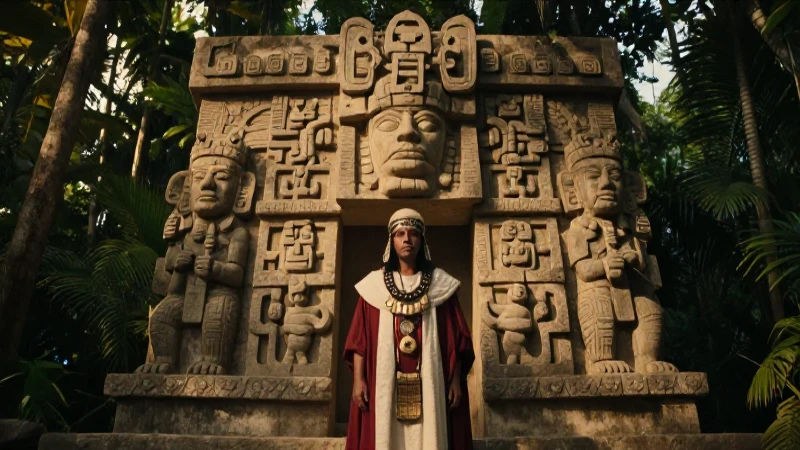 Características de dioses: Qué son y qué significan 152 Ritual mesoamericano en selva al atardecer