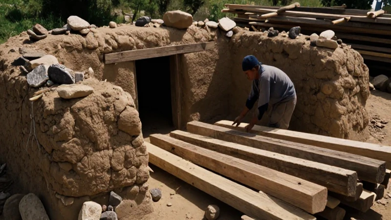 Construcción tolteca con luz dramática y textura auténtica