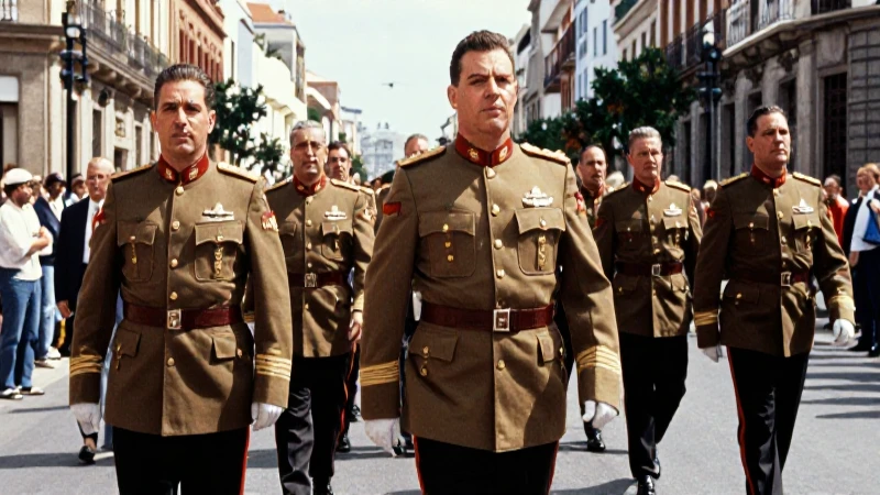 General español en desfile franquista de los años 50