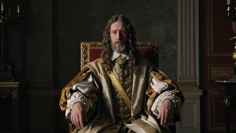Charles VI, en opulento traje, en Fontainebleau