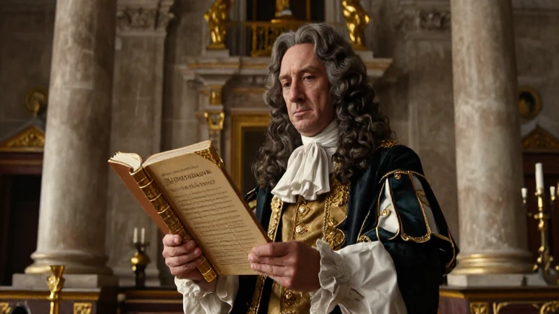 Virrey colonial español con libro, luz dramática