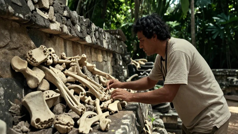 Arqueólogo estudia huesos rituales en Chichén Itzá