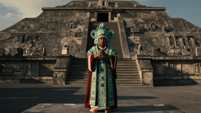 Centros Ceremoniales Teotihuacanos: Historia y Significado 8 Sacerdote en ritual en Teotihuacán