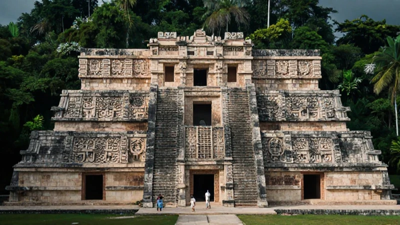 Palacio maya monumental en la jungla