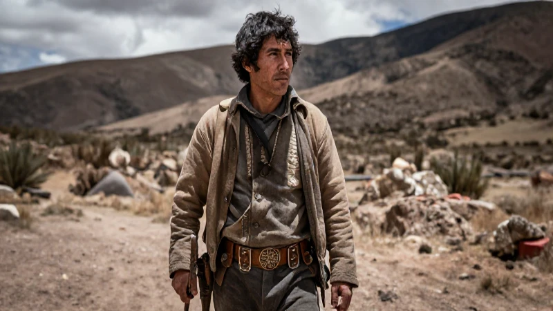 Soldado peruano del siglo XIX en el desierto