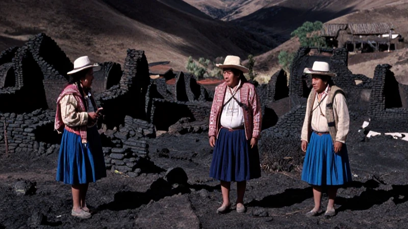 Chalca en ruinas andinas bajo luz dramática