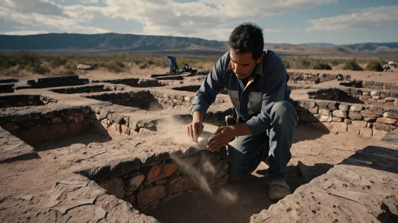 Arqueólogo mexicano limpia restos prehispánicos en desierto
