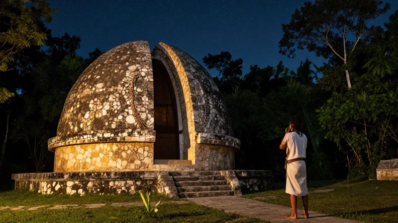 Astrónomo maya bajo el cielo ancestral