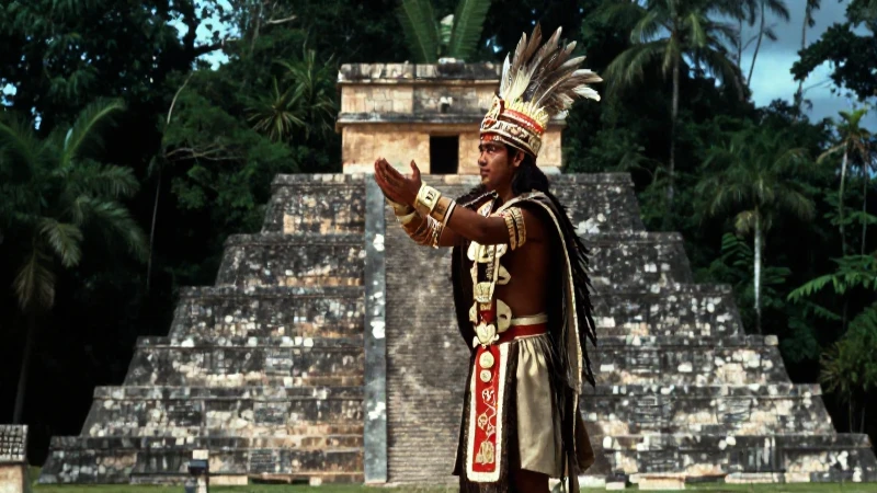Sacerdote maya en ritual en Chichén Itzá