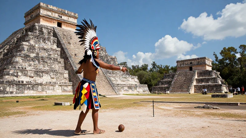 Juego de pelota ancestral en Chichén Itzá