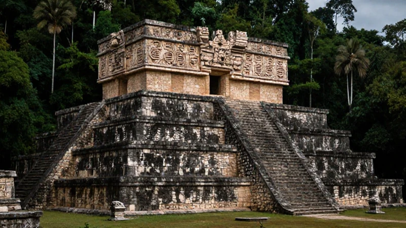 Templo maya de Chinkultic, atmósfera histórica