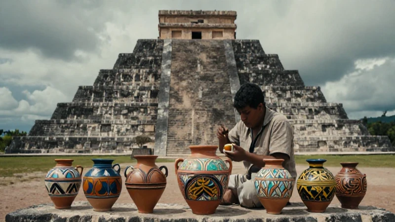 Pirámide y vibrante arte prehispánico