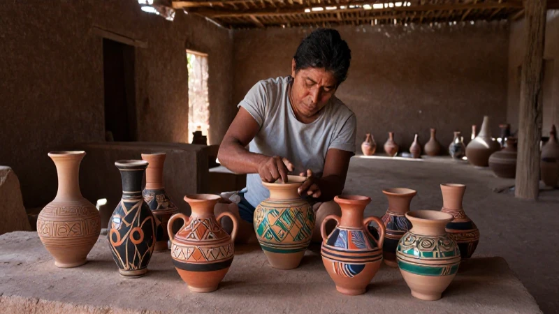 Artesano moldea cerámica vibrante en Cholula
