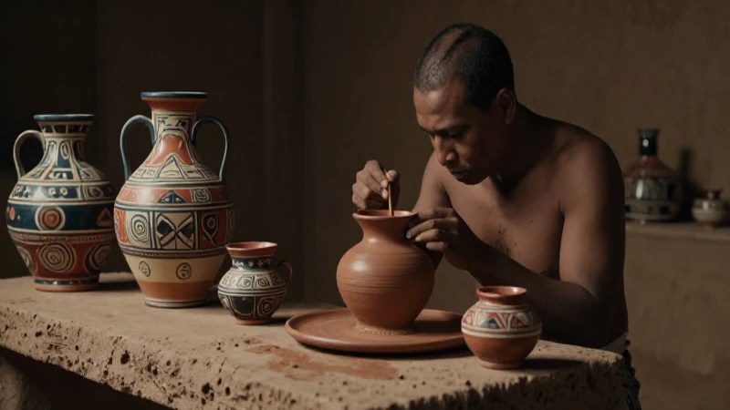 Artesano de Cholula hace cerámica precolombina vibrante
