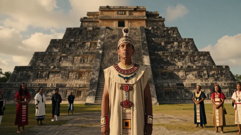 Sacerdote en Cholula ante la Gran Pirámide