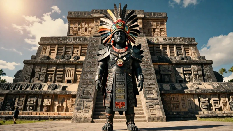 Guerrero Tolteca poderoso en plaza de Tula