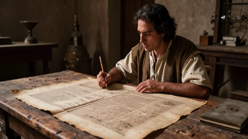 Investigador estudia codex antiguo en archivo