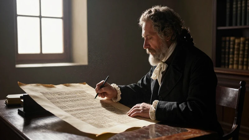Historiador examina códice precolombino con luz dramática