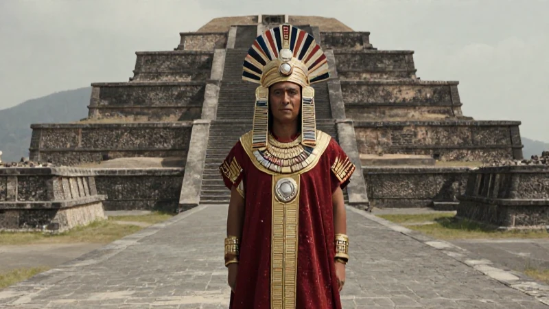 Moctezuma II en Tenochtitlan con majestuosidad histórica
